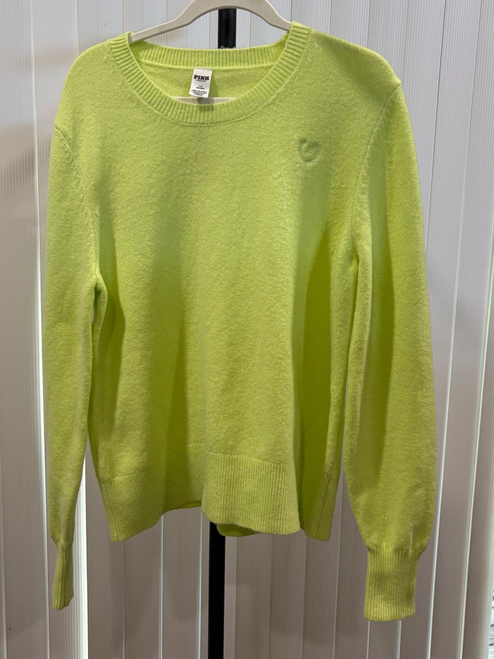 PINK Victoria's Secret Neon Chartreuse Crewneck Sweater